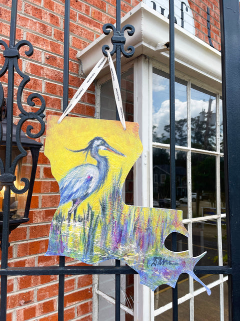 Blue Heron Door Hanger