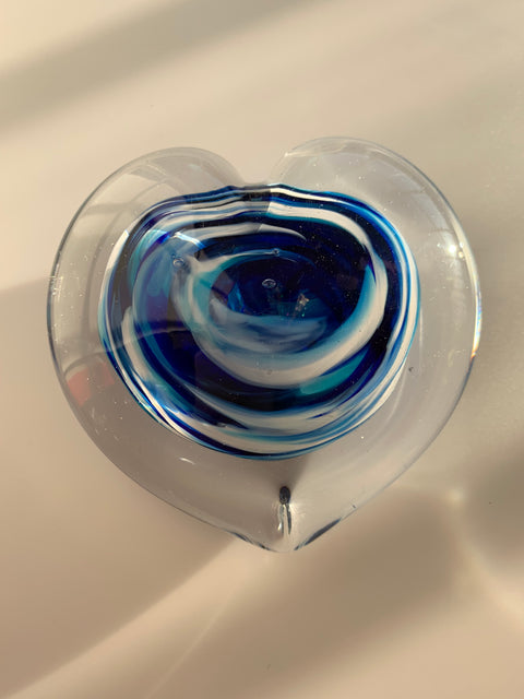 Glass Heart Paperweight - 318 Art and Garden