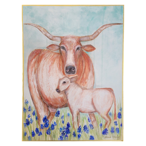 "Bluebonnets and Bullshit" Canvas Fine Art Reproduction