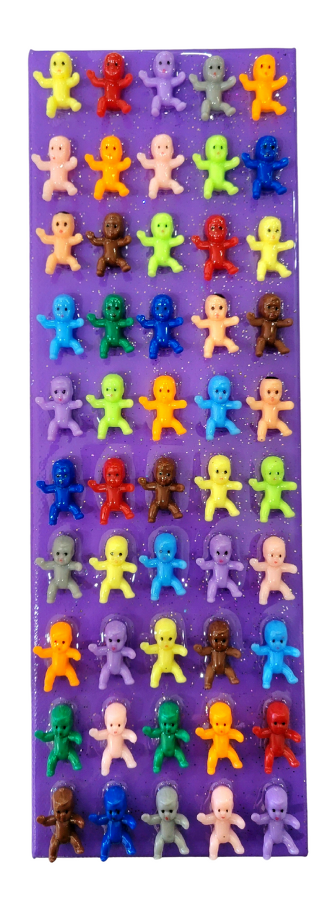 "Disco Babies" King Cake Babies on Canvas 4x12