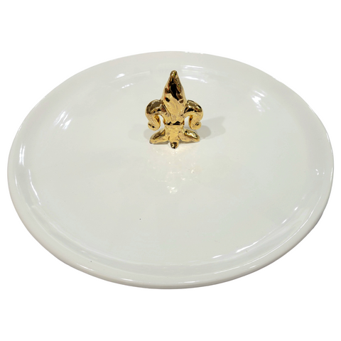 3D Gold Fleur de Lis Platter