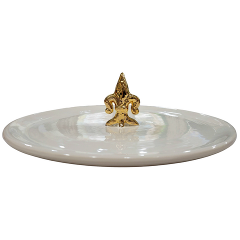 3D Gold Fleur de Lis Platter