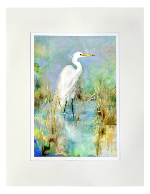 "Great White Egret" Matted Fine Art Reproduction