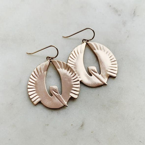 Large Pelican Earrings - 318 Art and Garden