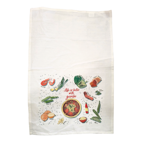 Life is Better with Gumbo Tea Towel