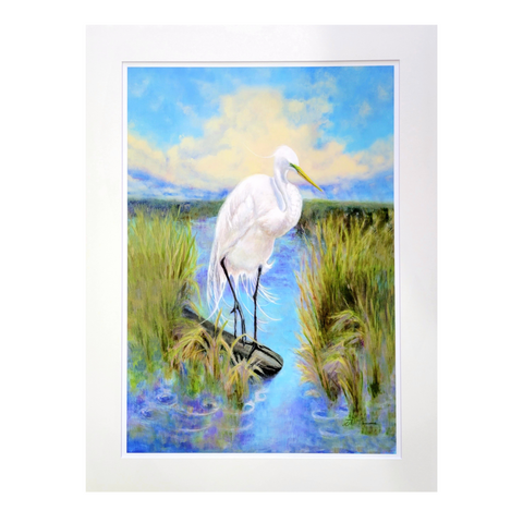 "Louisiana Marsh Hunter" Matted Fine Art Reproduction