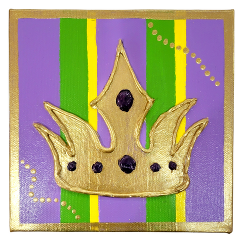 Mardi Gras Crown Canvas 6x6