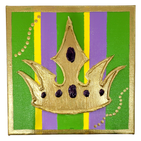 Mardi Gras Crown Canvas 6x6