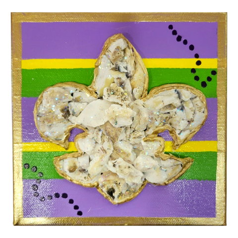 Mardi Gras Fleur de Lis Oyster Collage 6x6