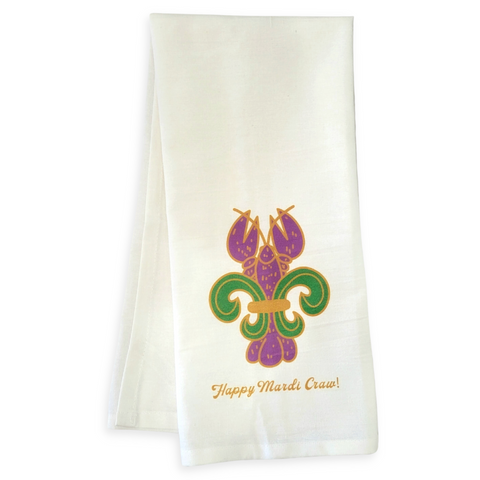 Happy Mardi Craw Tea Towel