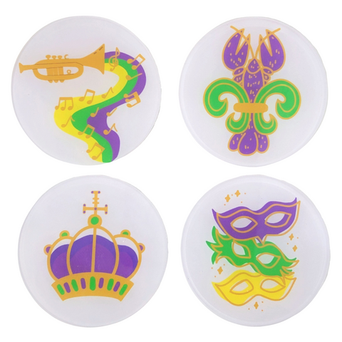 Mardi Gras Double Sided Coaster Set