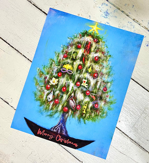 "Merry Christmas from Louisiana" Art Print by Carla Davis