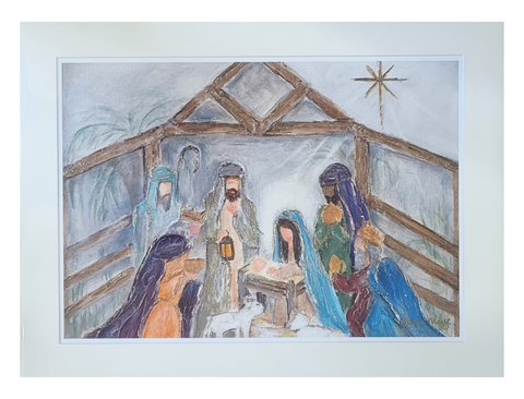 "Our Savior is Born" Matted Fine Art Reproduction