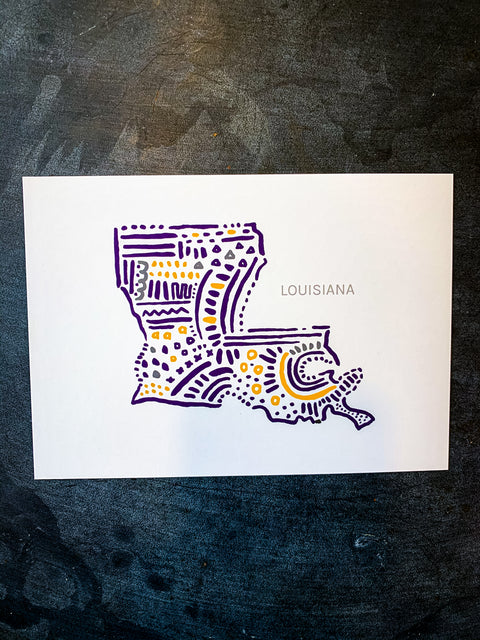 Purple and Gold LA Print 5X7