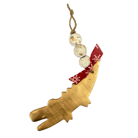 Gold Alligator Dangle Ornament