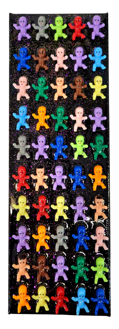 "Disco Babies" King Cake Babies on Canvas 4x12