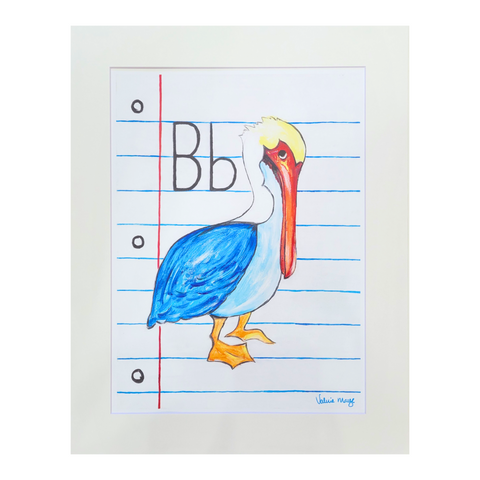 "The Cajun ABCs—Brown Pelican" Matted Fine Art Reproduction