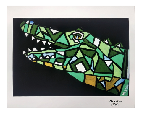 "Geometric Alligator" Art Print 8x10