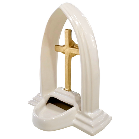 Gold Cross Tea Candle Holder