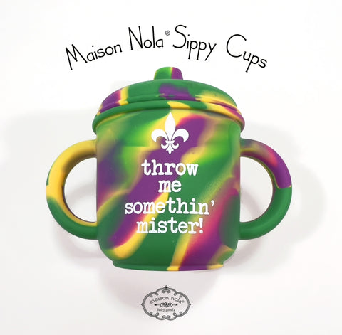 Mardi Gras Silicone Sippy Cup